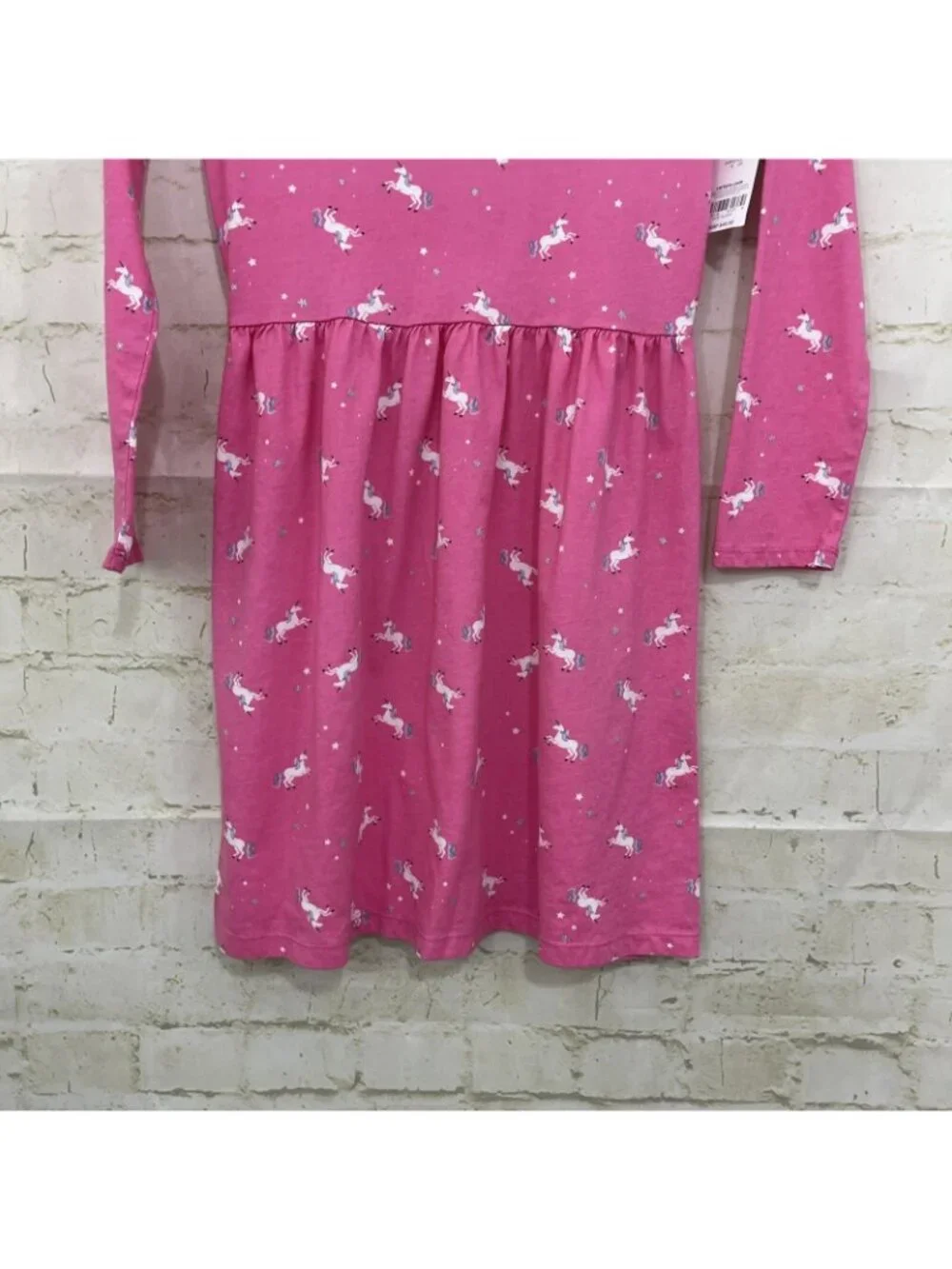 Carter’s Girls Pink Unicorn Print Star Glitter Long Sleeve Dress
